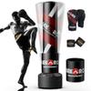 LEKRO Punching Bag 70" with Boxing Gloves, Heavy Boxing Bag with Stand for Adult Teens, Kickboxing Bag for MMA Muay Thai Fitness (Black red) view 1