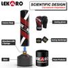 LEKRO Punching Bag 70" with Boxing Gloves, Heavy Boxing Bag with Stand for Adult Teens, Kickboxing Bag for MMA Muay Thai Fitness (Black red) view 2