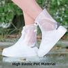 Waterproof Shoes Cover, Rain Boot Shoe Covers, Reusable Women Men PVC Rubber Sole Overshoes Galoshes Protectors for Cycling Camping Travel (XXXL, White) view 4