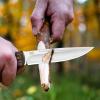 AUBEY Fixed Blade Hunting Knife Full Tang with Leather Sheath for Men, D2 Blade Outdoor Survival Camping Knife, G10 Handle view 2