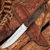 AUBEY Fixed Blade Hunting Knife Full Tang with Leather Sheath for Men, D2 Blade Outdoor Survival Camping Knife, G10 Handle view 3