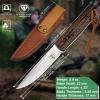 AUBEY Fixed Blade Hunting Knife Full Tang with Leather Sheath for Men, D2 Blade Outdoor Survival Camping Knife, G10 Handle view 4
