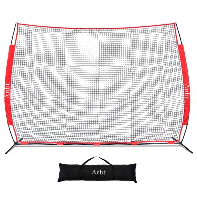 Anbt 12' x 9' Sports Barrier Net Practice Net for Lacrosse, Baseball, Basketball, Soccer, Field Hockey and Softball Practice Barrier, Portable Hitting Net with Carry Bag