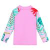 Girls Rash Guard Swimsuit Two Piece Floral Bathing Suit UPF 50+ UV Swimwear 3-12YS301_FlamingoPink_14A view 4