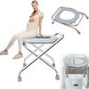 WZFANJIJ Stainless Steel Folding Commode Portable Toilet Seat, Commode Chair, Camp Toilet Seat Perfect for Camping, Hiking, Trips, Construction Sites view 1