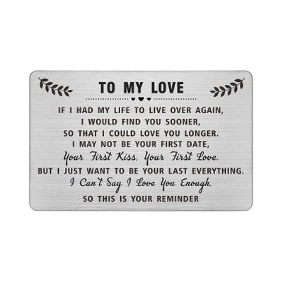DEGASKEN Valentines Day Gifts for Men Him, To My Love Wallet Card, I Love You Gifts for Him Her, I Cant Say I Love You Enough So This Is Your Reminder, Anniverary Gifts for Men Husband