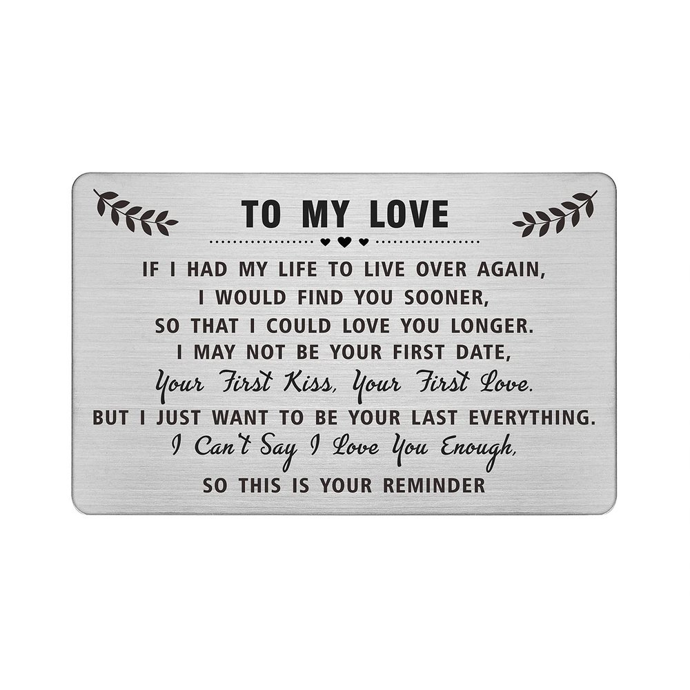 DEGASKEN Valentines Day Gifts for Men Him, To My Love Wallet Card, I Love You Gifts for Him Her, I Cant Say I Love You Enough So This Is Your Reminder, Anniverary Gifts for Men Husband