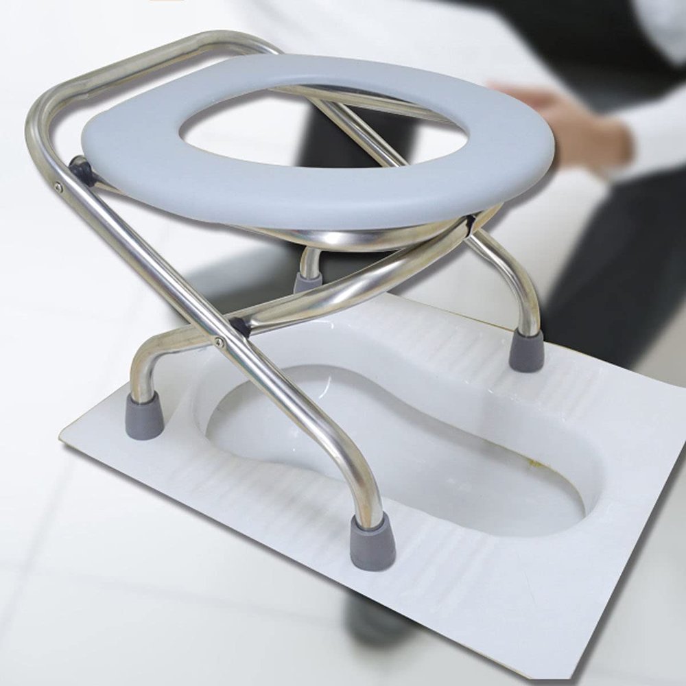 WZFANJIJ Table Toilet for Camping Compact Lightweight Indoor & Outdoor Commode Heavy-Duty Stainless-Steel Chair is Durable & Convenient for Camping, Travel & Emergency