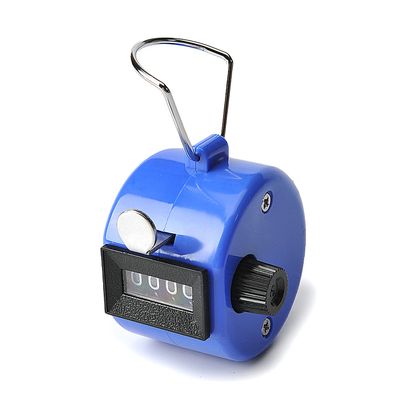Bettomshin 1Pcs Plastic Handheld Tally Counter 4-Digit Number Count Clicker Counter, Mechanical Palm Clicker Counter Pitch Counter for Sport/Stadium/Coach/Fishing/Golf and Other Event (Blue)
