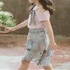 Agoky Kids Girls Summer Floral Print Dress Outfits Bowknot Short Sleeve Tops and Floral Layered Tulle Skirts Sets Pink 5-6 Years view 3