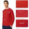 baleaf Men's Sun Protection Shirts UV SPF T-Shirts UPF 50+ Long Sleeve Rash Guard Fishing Running Quick Dry Tomato Size XXL view 3