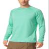 baleaf Men's Sun Protection Shirts UV SPF T-Shirts UPF 50+ Long Sleeve Rash Guard Fishing Running Quick Dry Beach Glass Size M view 1