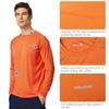 baleaf Men's Sun Protection Shirts UV SPF T-Shirts UPF 50+ Long Sleeve Rash Guard Fishing Running Quick Dry Orange Size L view 3