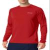 baleaf Men's Sun Protection Shirts UV SPF T-Shirts UPF 50+ Long Sleeve Rash Guard Fishing Running Quick Dry Tomato Size S
