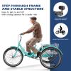 Barbella Adult Tricycle 7 Speed 3 Wheel Bike Adult Trikes, Three-Wheeled Bicycles Cruise Trike with Basket for Seniors, Women, Men for Recreation Shopping (24", Cyan) view 4