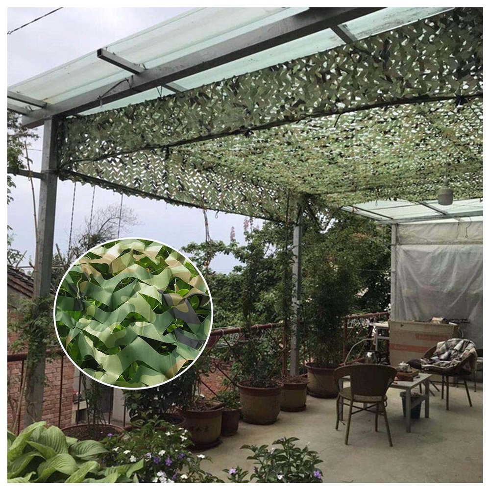 Camouflage Net, 210D Oxford Fabric Camo Netting, Military Sunshade Camouflage Net for Hunting, Shooting, Camping Hide, Optional 2m, 3m, 5m, 7m, 9m,7x8m(23 * 26.2ft)