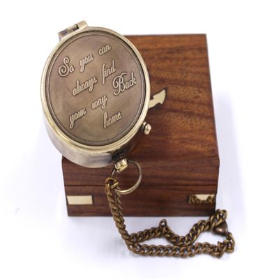 Engraved Compass So You Can Always Find Your Way Back Home Gift for Boyfriend, Husband, Son, Groom Anniversary, Graduation, Birthday Gift for Him or Her