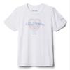 Columbia Youth Girls Tidal Tee PFG Heart Short Sleeve, White/Bluestone, Small view 1