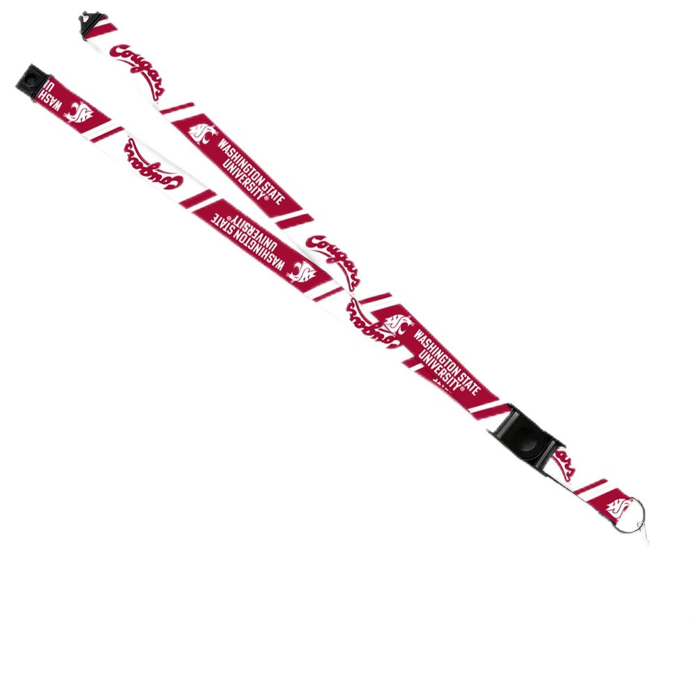 Rico Industries NCAA Washington State Cougars Lanyard Officially Licensed - Double Sided Print, Great for Any Fan & Student. Detachable Buckle. Safe, Functional, and Light Weight