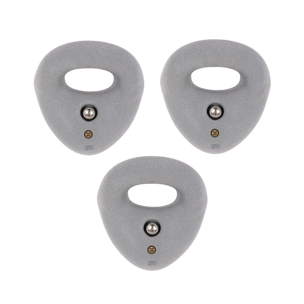 Atomik Rock Climbing Holds Set of 3 Large Bolt-On Jug Rings in Gray