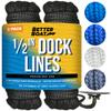 Dock Lines for Boats 1/2" x 25ft, 2 Pack Double Braided Nylon Boat Rope with 12" Loop, Marine Grade Mooring Line for Docking, Black - Better Boat view 1