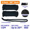 Dock Lines for Boats 1/2" x 25ft, 2 Pack Double Braided Nylon Boat Rope with 12" Loop, Marine Grade Mooring Line for Docking, Black - Better Boat view 3