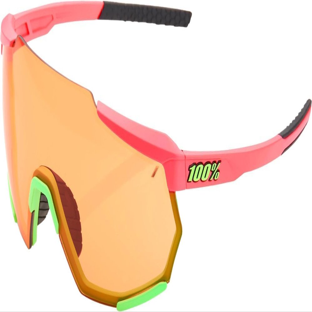 100% Racetrap Sport Performance Sunglasses - Sport and Cycling Eyewear (Matte Washed Out Neon Pink - Persimmon Lens)