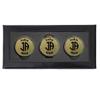 Personalized Hat Clip Golf Ball Marker Set~3 Finishes~9Engraving Styles (Brass-2 Letter Monogram w/Text) view 1