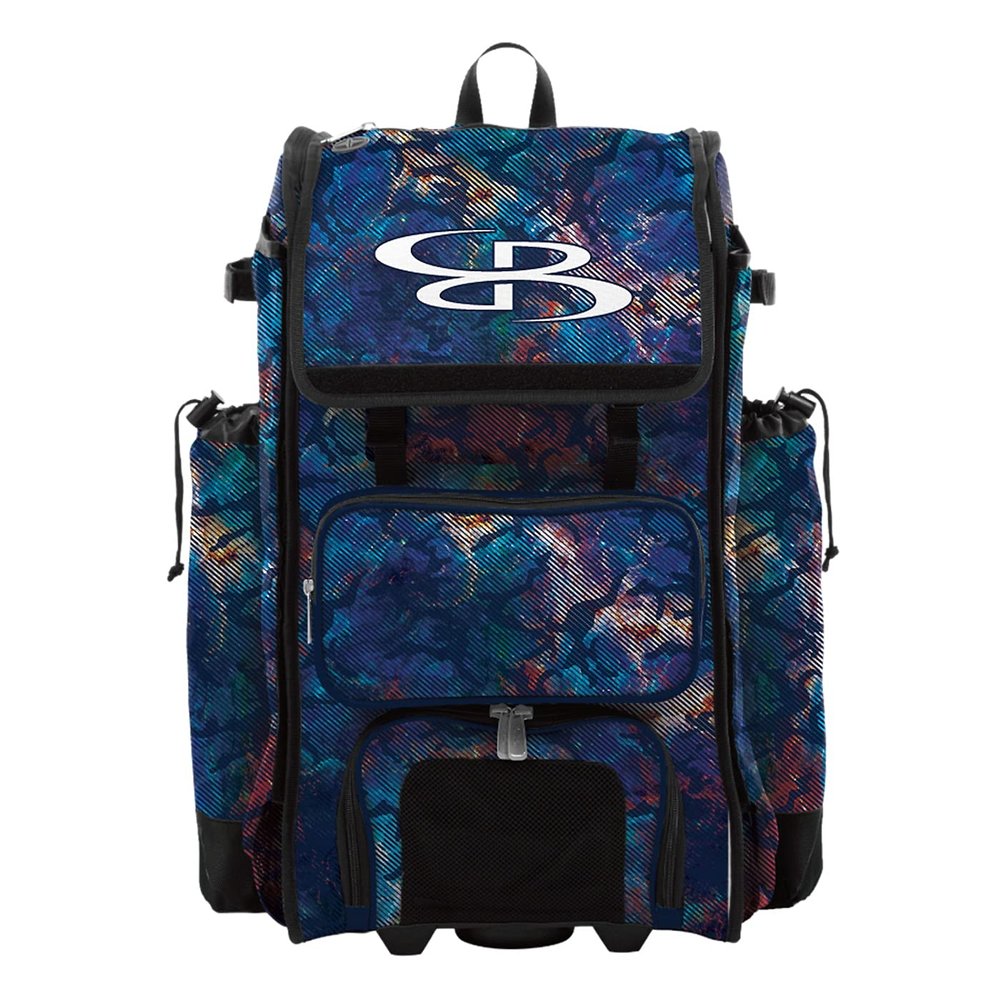 Boombah Catchers Superpack Hybrid Rolling Bat Bag - Nebula Multicolor - Wheeled & Backpack Version