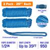 Dock Lines for Boats 1/2" x 25ft, 2 Pack Double Braided Nylon Boat Rope with 12" Loop, Marine Grade Mooring Line for Docking, Blue - Better Boat view 3