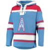 47 Men's Powder Blue/Red Houston Oilers Lacer V-Neck Pullover Hoodie view 2