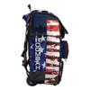 Boombah Catchers Superpack Hybrid Rolling Bat Bag - USA Stars & Stripes Navy/Red/White - Wheeled & Backpack Version view 2