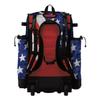 Boombah Catchers Superpack Hybrid Rolling Bat Bag - USA Stars & Stripes Navy/Red/White - Wheeled & Backpack Version view 3
