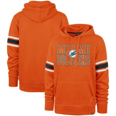 47 Men's Orange Miami Dolphins Double Block Pullover Hoodie