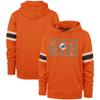 47 Men's Orange Miami Dolphins Double Block Pullover Hoodie view 1