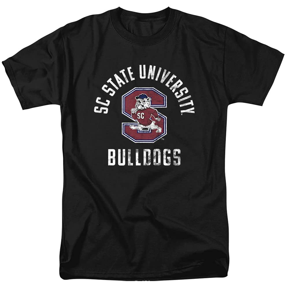 South Carolina State University Official Bulldogs Logo Unisex Adult T-Shirt, Black, 4X-Large