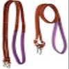 CHALLENGER Horse Western 8' Tan Leather Rubber Grip Contest Barrel Reins Purple 805LR11PR view 1
