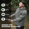 SWISSWELL Mens Waterproof Windbreaker Rain Jacket Lightweight Packable Raincoat with Hood for Golf Hiking Travel Grey XXL view 3