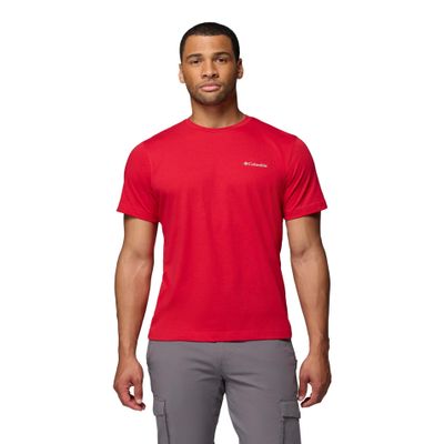 Columbia Mens Thistletown Hills Short Sleeve T-Shirt, Mountain Red, Small