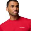 Columbia Mens Thistletown Hills Short Sleeve T-Shirt, Mountain Red, Small view 4