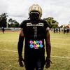 Battle Sports Novelty Football Back Plate  Hard Shell Lower Back Protector with Contoured Foam for High-Impact Protection - Adult, Gang Gang, Black view 3