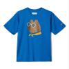 Columbia Youth Boys Grizzly Ridge Short Sleeve Graphic Shirt, Bright Indigo Bearly Shades, Large view 1