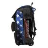 Boombah Catchers Superpack Hybrid Rolling Bat Bag - USA Black Ops Black/Royal Blue/Red - Wheeled & Backpack Version view 4