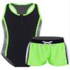 YONGHS Kids Girls Summer Swimsuit Bikinis Swimwear Tankinis Jumpsuit with Boyshorts 2Pcs Bathing Suit Fluorescent Green 14 view 3