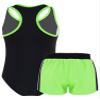 YONGHS Kids Girls Summer Swimsuit Bikinis Swimwear Tankinis Jumpsuit with Boyshorts 2Pcs Bathing Suit Fluorescent Green 14 view 4