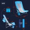 Nice C Compact High Back Beach Chair for Adults w/ Cooler, Cup Holder & Carry Bag - Heavy Duty for Outdoor, Camping, BBQ, Travel, Picnic, Festival (One Blue) view 3