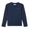 Columbia Youth Boys Terminal Tackle PFG Fish Flag Long Sleeve, Collegiate Navy/Red Spark, XX-Small view 1