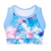 Hansber Girls Tie Dye Sleeveless Cutout Back Crop Top Ballet Dance Shirts Gymnastics Workout Sports Bra Sea Sky Pink 10 view 1