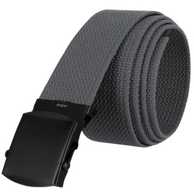 ALC-1-5 Military Belt Canvas Belt Web Belt Non Leather Belt Black Buckle/Tip One Size fits all, 1-1/2" Wide (Gray)