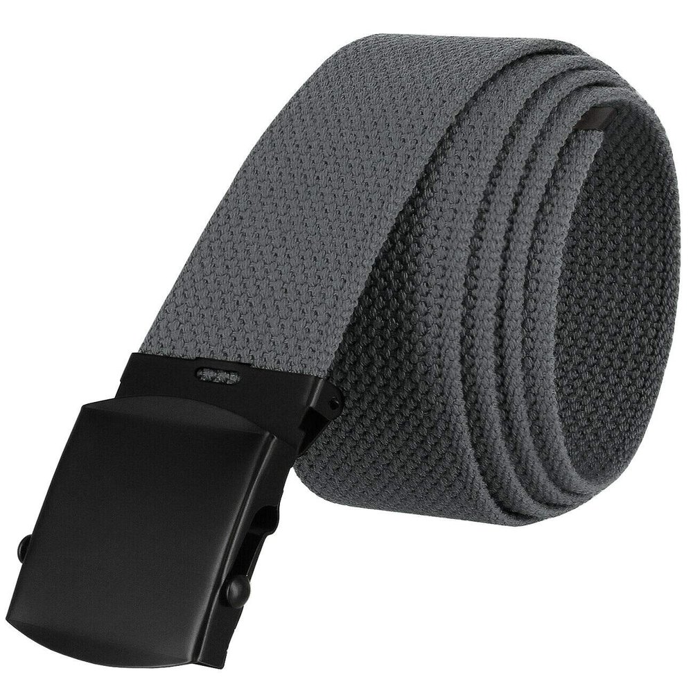 ALC-1-5 Military Belt Canvas Belt Web Belt Non Leather Belt Black Buckle/Tip One Size fits all, 1-1/2" Wide (Gray)
